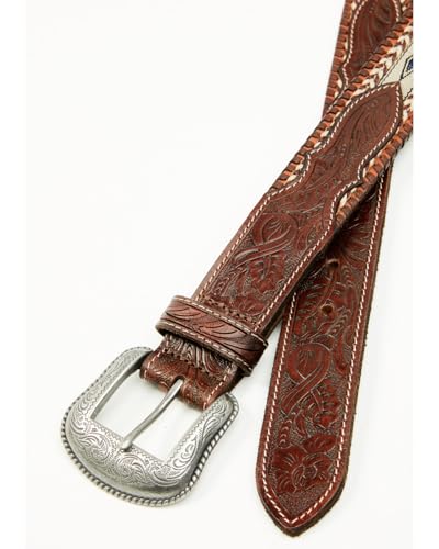 Cody James Men's Oakland Cross-Stitched Western Belt - CJASP25BT9-DKBN 362