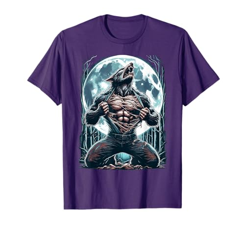 Werewolf Tearing Shirt Meme Ripping Alpha Tear Wolf Fullmoon T-Shirt