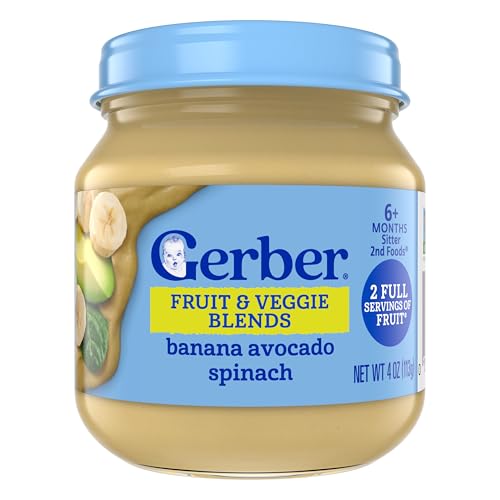 GERBER FOR BABY 2nd Foods Banana Avacado Spinach 10x4oz