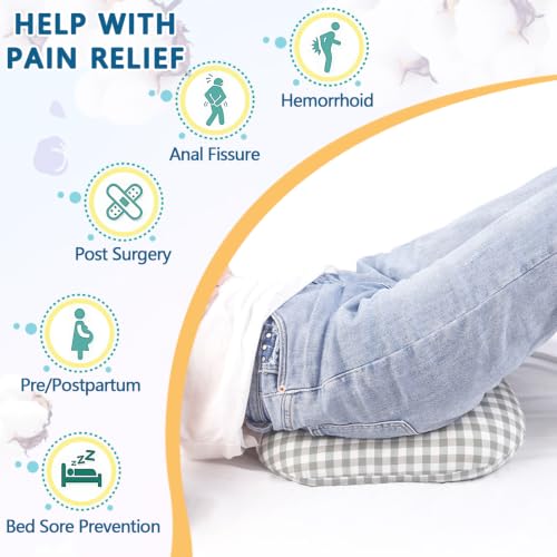 Image of Anti-Bedsore Cushion, Donut Pillows, Pressure Ulcer Cushions, Pillow Tailbone Pain Relief Mat, Soft Pad of Bed Sores for Seniors,Pregnant,Hemorrhoids,Post-Surgery(Green,Small)