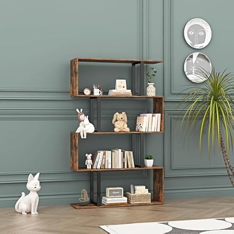 4-Tier S-Shaped Wooden Bookshelf by Duffy Cover