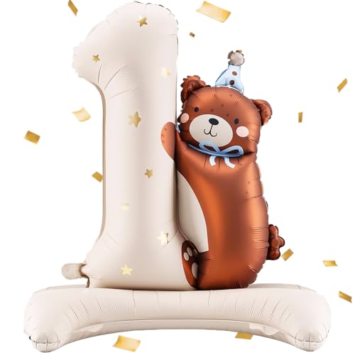 Decoração de aniversário 1 ano, balões de aniversário 1 ano, balões de festa de urso de aniversário, balões de animais, Baby Shower decoração