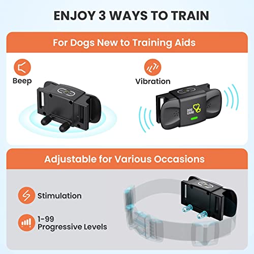 Dog Care Dog Shock Collar With Remote, Dog Training Collars With 3 Modes, Waterproof Electronic Dog E Collar With 1500Ft Remote, Keypad Lock For All Dogs #TOP1