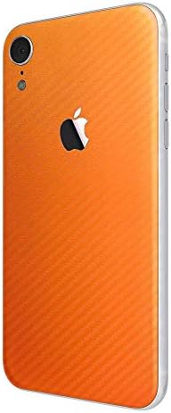 Orange Carbon Fiber SKINTZ Glass Protection Skin Wrap Compatible with iPhone XR (6.1")