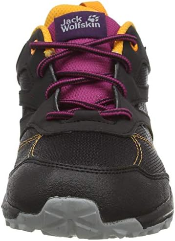 Jack Wolfskin Woodland Texapore Low K Hiking Boot, Black/Purple, 10 US Unisex Big Kid | Image 1
