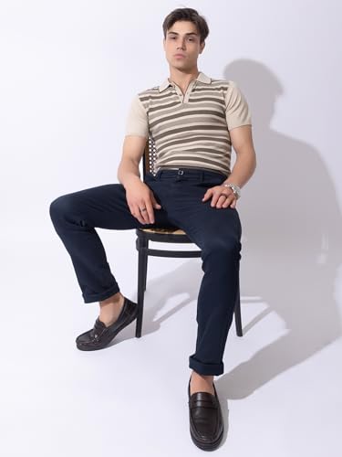 Image of Armisto Men's 100% Cotton Fancy Party Polo T-Shirt /Neutral Colour