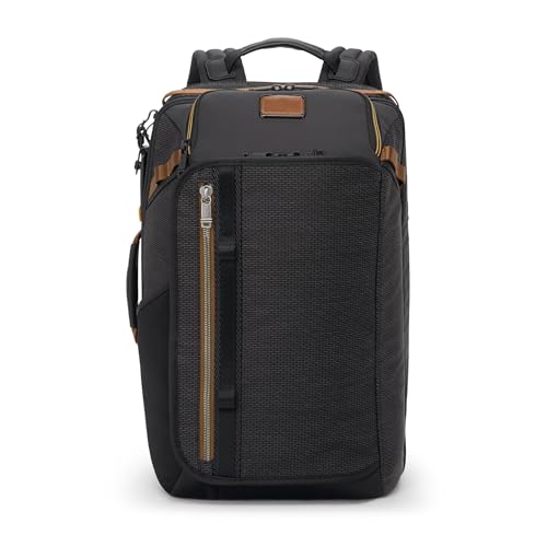 tumi - alpha bravo detrick backpack - multi-compartment travel gear - adjustable straps amp easy to carry - black onyx