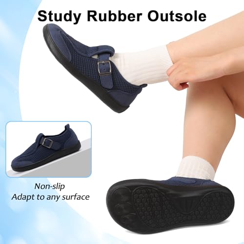 Image of BARERUN Womens Walking Shoes Wide Diabetic Shoes for Women Slip On Barefoot Orthopedic Bunion Neuropathy Arthritis Edema Bunion Sneakers Indoor Outdoor with Zero Drop Rubber Sole