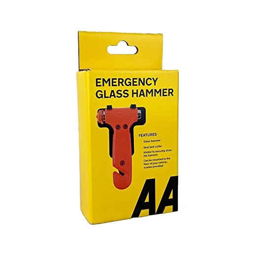 AA Emergency Car Window/Glass Hammer Seatbelt Cutter Rescue Tool AA6240 - Essential For Quick Vehicle Escape – With Mounting Screws And Bracket