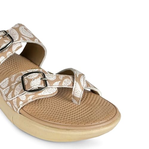 Image of KazarMax Women Magnolia Lightweight Double Strap | Cushioned | Bounce Back | Comfortable Flat Sandals