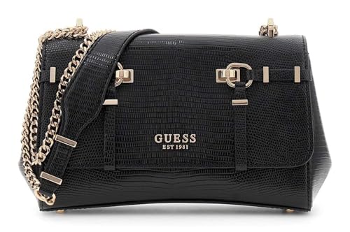 Sac bandoulière Guess Leona noir chic en simili cuir matelassé premium