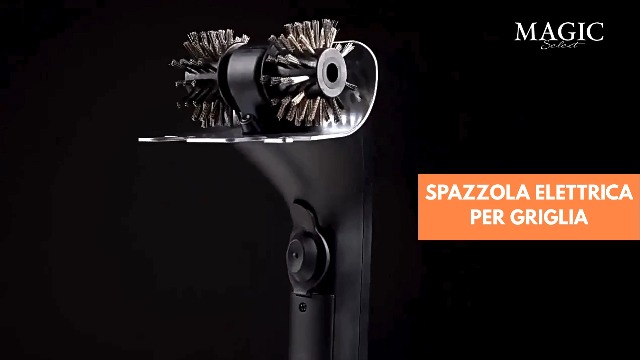 Spazzola Elettrica Ricaricabile Per Barbecue - Testine Rotanti In Acciaio, Serbatoio Acqua, Manico 40 Cm