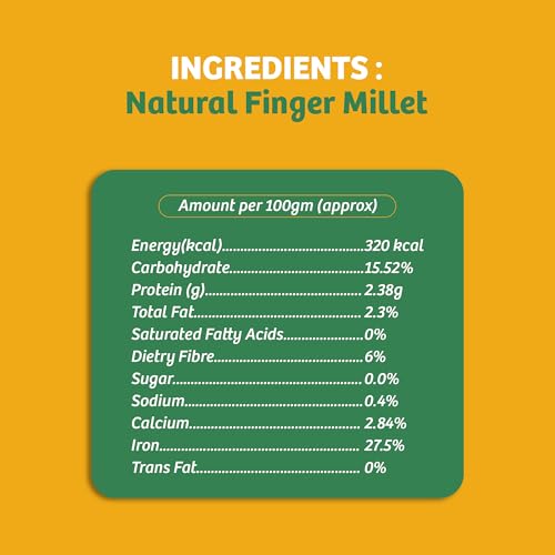 Image of Naario Organic Ragi Flour 1 kg | 100% Natural Nachni Atta | Pure Finger Millet Flour | Chakki Ground & Gluten Free | Rich In Protein, Iron & Other Nutrients