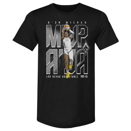 500 LEVEL AJa Wilson Las Vegas Aces MVP Mens Premium T-Shirt (Tri Black Medium)
