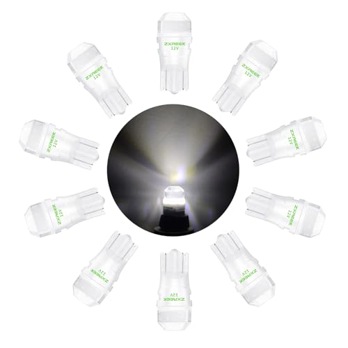 Amazon | ZXREEK T10 LED 12V ホワイト 無極性 10個入 セラミック高