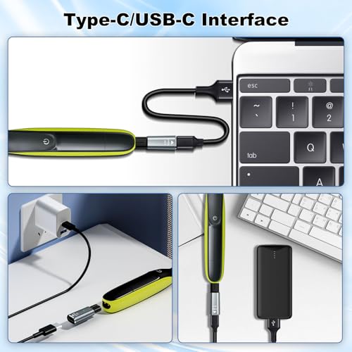 4,3 V scheerapparaat USB C-adapter, 2 stuks laadkabel adapter voor Philips OneBlade QP2520 QP2620 QP2510 MG3720 MG5720 MG3730 MG5730 MG3710 BT3206 BT3208 (zonder kabel) - Afbeelding 6