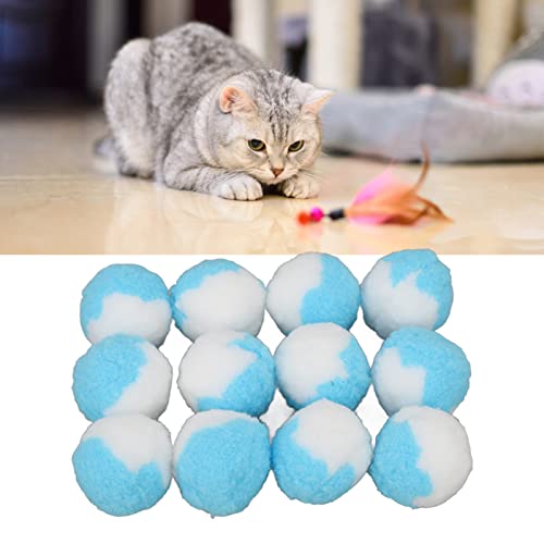 Mbeysaq 12 bolas de brinquedo macias para gatos de pelúcia para brincar em ambientes internos, bolas