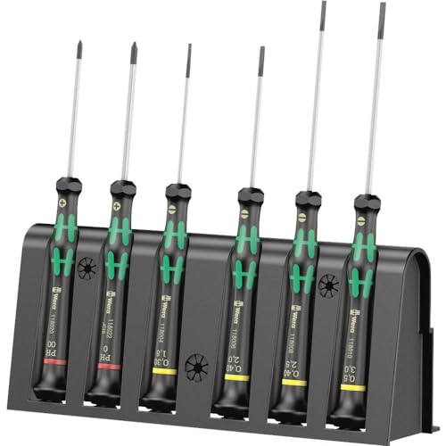 Wera 2035/6 A Kraftform Micro slotted/Phillips precision screwdriver set A with rack, 6-piece