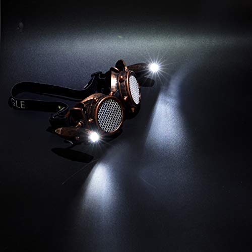 ZAIQUN Retro Goggles Vintage Steampunk Glasses Rave Crystal Lenses for Cosplay Halloween steampunk buy now online