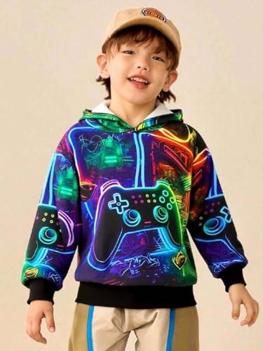 Image of Boys Humour and Comic Printed Long Sleeves Sweatshirt, Cotton Blend, Hooded Neck