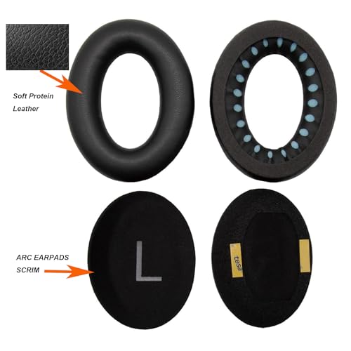 Repuestos de Almohadillas QC45 para Bose QuietComfort 45 (QC45)/QuietComfort SE (QC SE)/Auriculares Inalámbricos Over-Ear, Almohadillas de Oreja con Cuero Proteico Duradero y Espuma Canceladora de Ruido miniatura 2