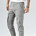 Plaid&Plain Men's and Women's Iron Grey Cargo Pants - Slim Fit, 3D Shape, Articulated Knees, Stretchy Fabric C804 Iron Grey 40WX34L