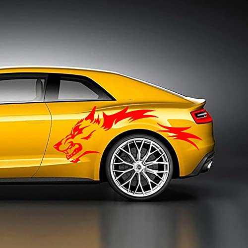 2 adesivi per auto Running-Wolf moda vinile