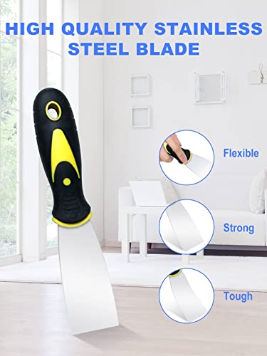 4Pcs Putty Knife, Spackle Knife Set, Premium Stainless Steel Paint Scraper, Perfect For Removing Wallpaper, Applying Putty And Repairing Drywall, 1.5", 3", 4", 6", Rieos #TOP2