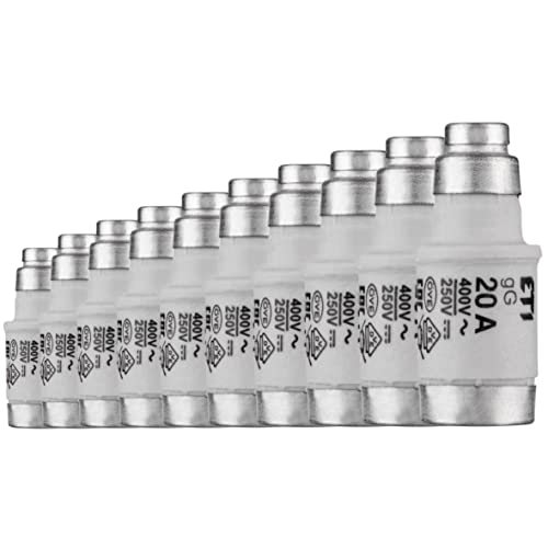 REV Ritter 20A E18/Lazy Ceramic Through-Hole Mount Fuse, Grau, Pack of 10
