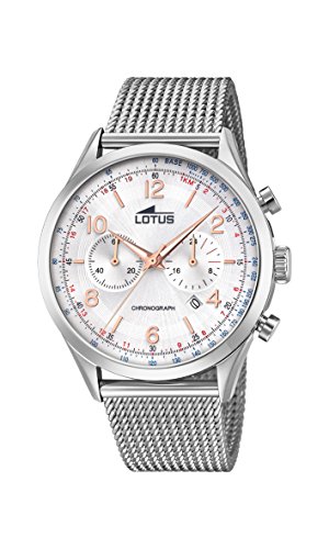Lotus Watches Reloj Cronógrafo para Hombre de Cuarzo con Correa en Acero Inoxidable 18555/1 Cover