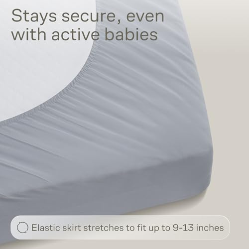 Image of Niagara 1 Pack Viscose Made from Bamboo 100% Waterproof Crib Mattress Protector, Soft Breathable Crib Mattress Protector with Deep Pocket, Crib Mattress Pad for Toddler and Baby (52x28, Gray)