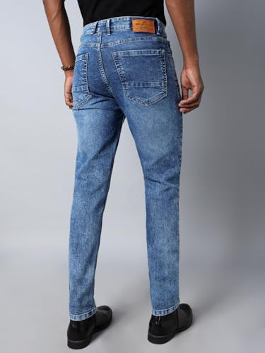 Image of HIGH STAR Men's Mid Rise Straight Stretchable Jeans