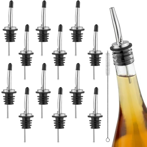Opiniones de Tapones y vertedores para aceite - 5 favoritos. 45 JASUVII 15 piezas Vertedores de Botellas Vino, Vertedores de botellas de licor de acero inoxidable para alcohol, Accesorios de bar, Dispensador de vertido