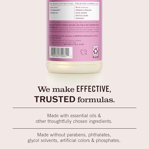 Image of MRS. MEYER'S CLEAN DAY Multi-Surface Everyday Cleaner, Peony Scent, 16 Fl Oz Bottle - 3 Pack