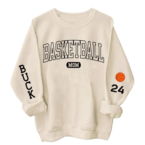 Pesonalized Basketball Team Sweatshirt, Basketball Sweatshirt,Custom Name and Number on Sleeve,Sweatshirt Women