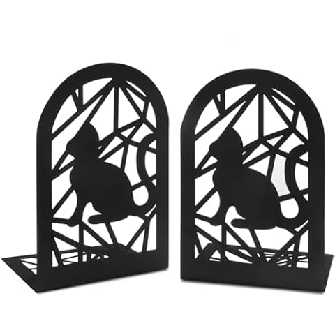 Black Cat Metal Bookends for Home and Office Cover