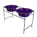 Platinum Pets Double Diner Feeder with Stainless Steel Dog Bowls, 50 oz, Purple