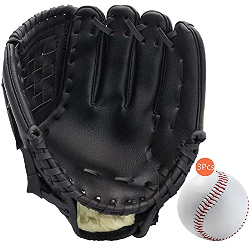 CZ-XING Youth Baseball Glove/Softball Glove Series Outdoor Baseball Glove Teenager Wild Baseball Gloves Right Handed Thrower Softball Gloves Multicolor-11.5/12.5 inch Sports Gloves (Black, L)