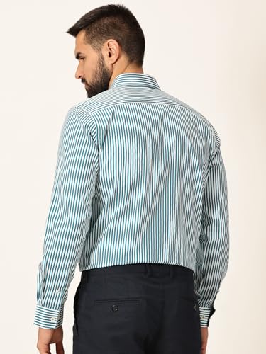 Image of Thomas Scott Men's | Stripes | Full Sleeve | Slim Fit | 100% Cotton | Cutaway | Formal Shirt