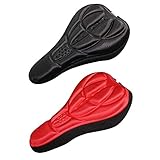  afdg Funda Cojín Ciclismo, 2 Piezas Funda de Asiento de Esponja para Bicicleta, 3D Funda Cojín Ciclismo, para Protección de Cadera, Conducción de Larga Distancia (Rojo y Negro)