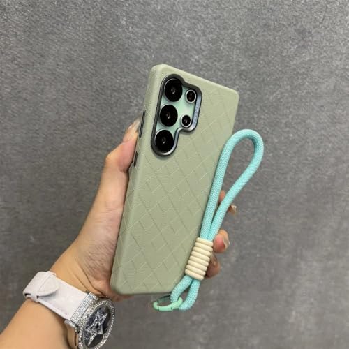 Étui en cuir avec protection d'objectif en métal pour Samsung S24