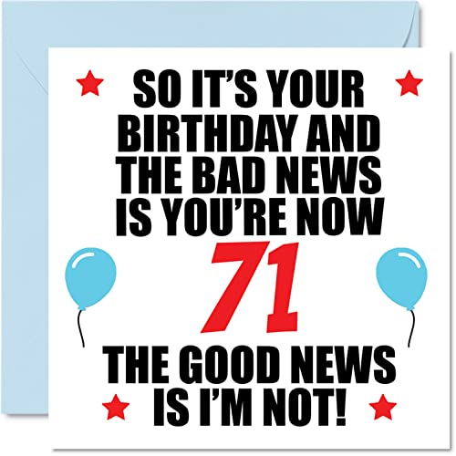 Carte Anniversaire Humorous 71e Anniversaire