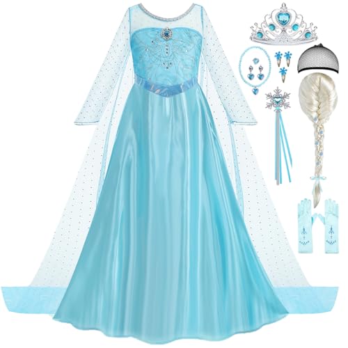 Vestido de Princesa de Nieve para Niñas con Peluca miniatura 1