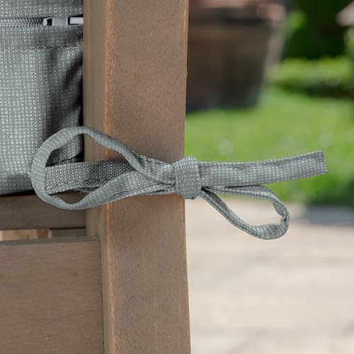 Image of Arden Outdoor Deep Seat Cushion Set, 4-Pack, 22 in x 24 in, Weather-Proof, Rain-Proof, Fade Resistant Patio Cushion for Chair, Sofa, and Couch Stone Grey Leala
