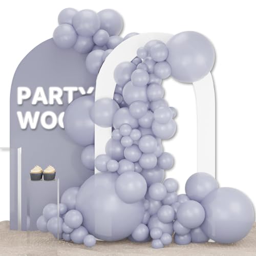 Image of PartyWoo Dusty Blue Balloons 100pcs Different Sizes Pack of 36 18 12 10 5 Inch Slate Blue Boho Neutral Balloon Arch Kit for Baby Shower Graduation Cat Tornado Birthday Party Decorations Blue-F51