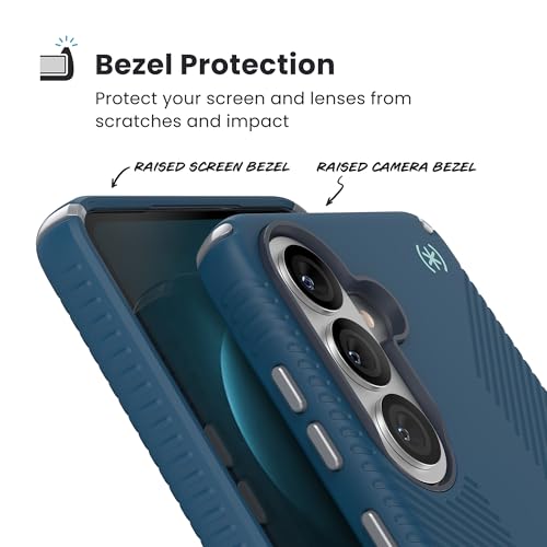 Image of Speck Samsung Galaxy S26+ Presidio2 Grip + Magnet Case - Deep Sea /Silver Metallic /Spell Blue