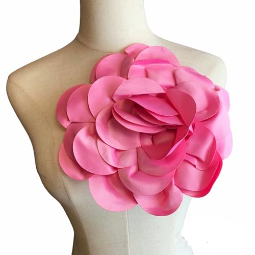 Image of Heyiwell Large Satin Fabric flower for Brooch Pin Wedding Party Dance Dress Suit Clothes Head Hair Accessories DIY Decor 9.45 inchInch