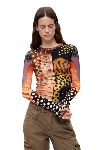 T-shirt Desigual Catania pour femme avec col rond et motif original