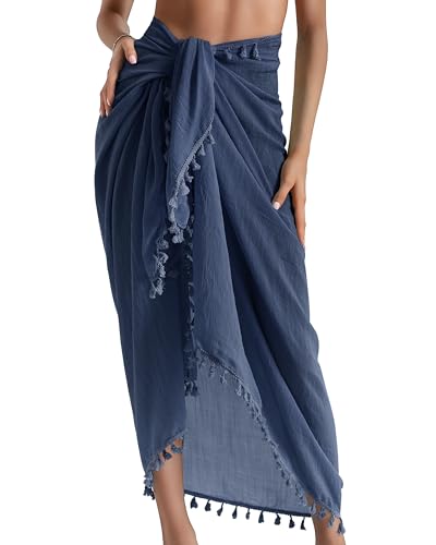 Image of Eicolorte Sarong Cover Up Womens Beach Cover Up Bikini Bathing Suit Swimsuit Swimwear Coverup Sarong Pareo Wraps for Women