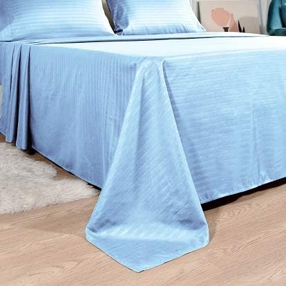 JÁCLER King 4 Piece Sheet Set- Microfiber Bedding - Bed Sheets - Extra Soft - Easy Fit - Breathable & Cooling Sheets - Comfy, Wrinkle, Fade - Stain Resistant– Stripe Light Blue